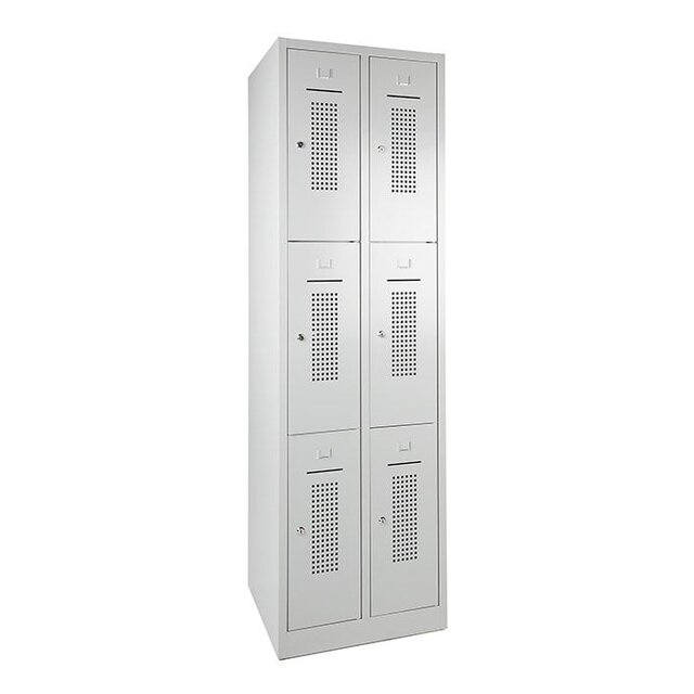 Lockerkast 6 Deurs Geperforeerd 195x60x50 cm Grijs