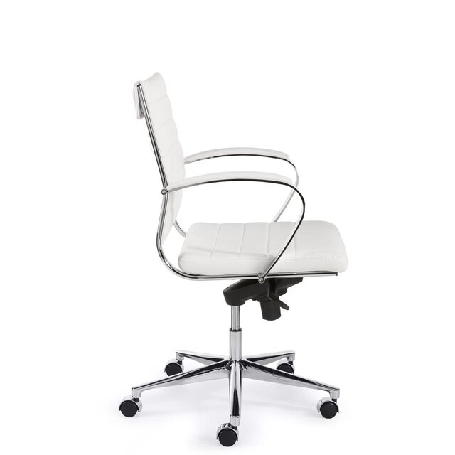 Directiestoel Boss Lage Rug Wit PU Directiestoel Boss Lage Rug Wit PU