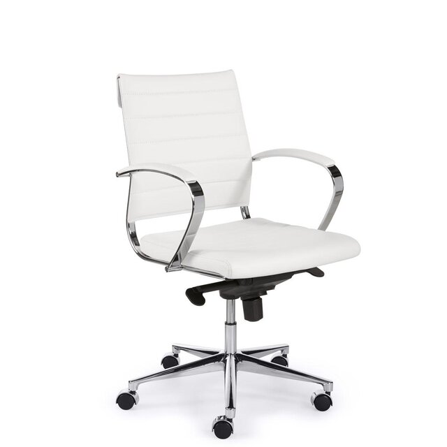 Directiestoel Boss Lage Rug Wit PU Directiestoel Boss Lage Rug Wit PU