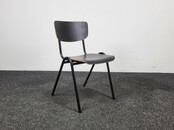 Kantinestoel - Zwarte Houten Zitting