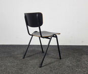 Kantinestoel - Zwarte Houten Zitting