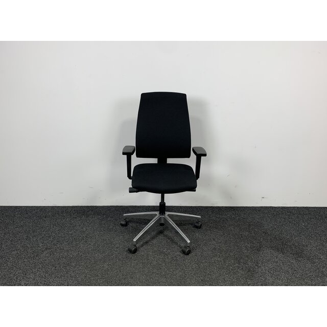 Bureaustoel Interstuhl Zwarte Stof Chroom Onderstel