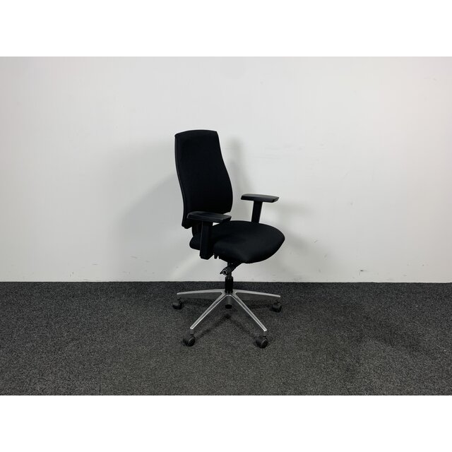 Bureaustoel Interstuhl Zwarte Stof Chroom Onderstel
