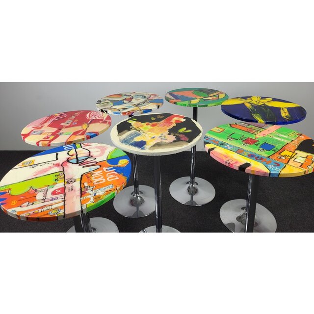 Statafel met Kleurrijk Kunstdesign - Variant 1