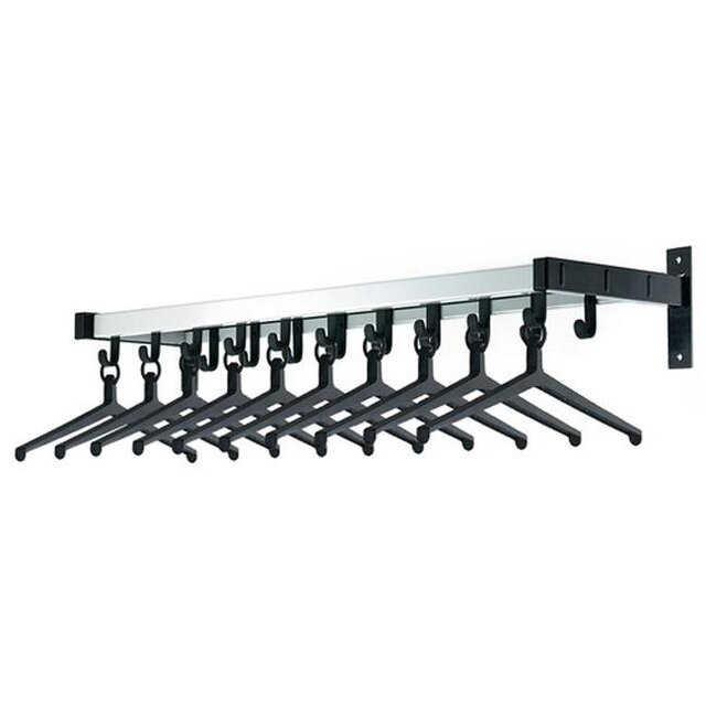 Wandkapstok - 10 Hangers en 9 Haken – 100 cm breed