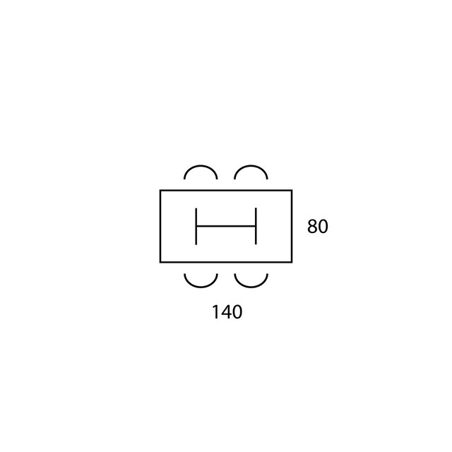Vergadertafel V-Leg Recht 140x80 cm