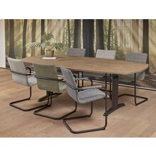 Vergadertafel Verstelbaar Deens Ovaal 240x120 cm