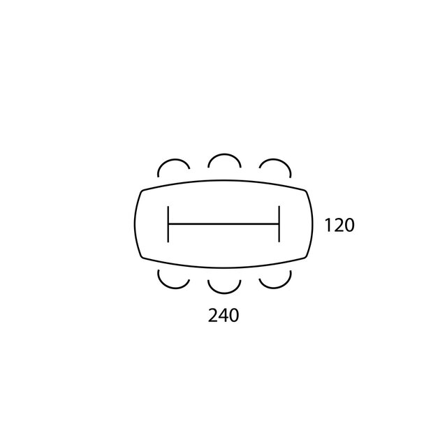 Vergadertafel Verstelbaar Deens Ovaal 240x120 cm
