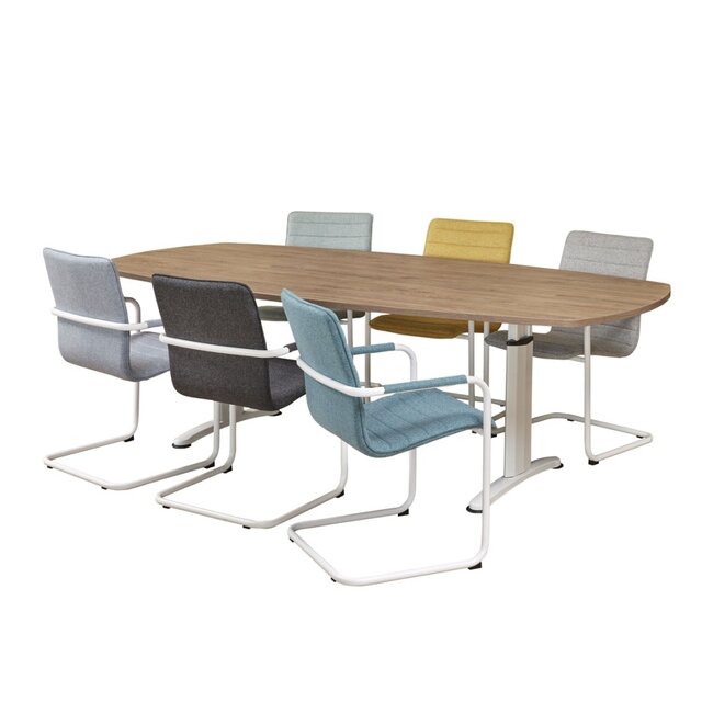 Vergadertafel Verstelbaar Deens Ovaal 240x120 cm