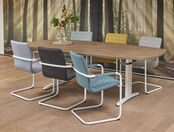 Vergadertafel Verstelbaar Deens Ovaal 240x120 cm