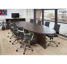 Vergadertafel Manager Ovaal 420 x 138 cm - Donker Eiken