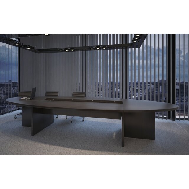 Vergadertafel Manager Ovaal 420 x 138 cm - Donker Eiken