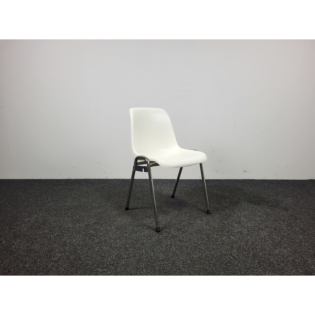 Witte Stapelbare Kuipstoel - Kunststof Zitting