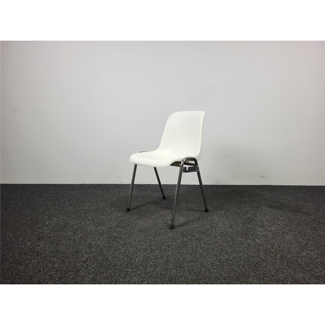 Witte Stapelbare Kuipstoel - Kunststof Zitting