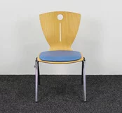 Stapelbare Vergaderstoel - Blauw Zitkussen
