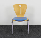 Vergaderstoel Stapelbaar - Blauw Zitkussen Vergaderstoel Stapelbaar - Blauw Zitkussen