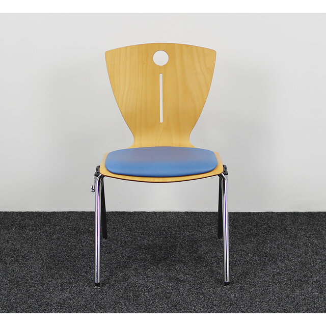 Vergaderstoel Stapelbaar - Blauw Zitkussen Vergaderstoel Stapelbaar - Blauw Zitkussen