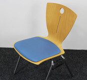 Vergaderstoel Stapelbaar - Blauw Zitkussen Vergaderstoel Stapelbaar - Blauw Zitkussen
