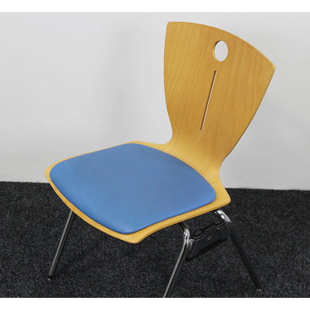 Vergaderstoel Stapelbaar - Blauw Zitkussen Vergaderstoel Stapelbaar - Blauw Zitkussen