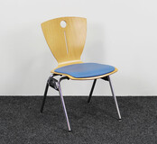 Vergaderstoel Stapelbaar - Blauw Zitkussen Vergaderstoel Stapelbaar - Blauw Zitkussen