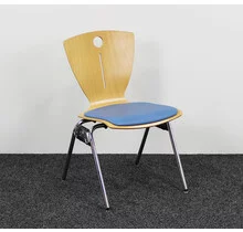 Stapelbare Vergaderstoel - Blauw Zitkussen