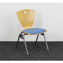 Vergaderstoel Stapelbaar - Blauw Zitkussen