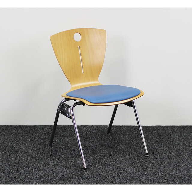 Vergaderstoel Stapelbaar - Blauw Zitkussen Vergaderstoel Stapelbaar - Blauw Zitkussen