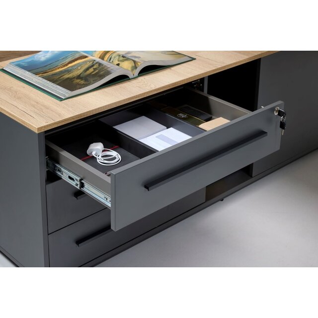 Directie Elektrisch Verstelbaar Hoekbureau Cube 224x180 cm