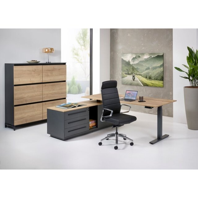 Directie Elektrisch Verstelbaar Hoekbureau Cube 224x180 cm