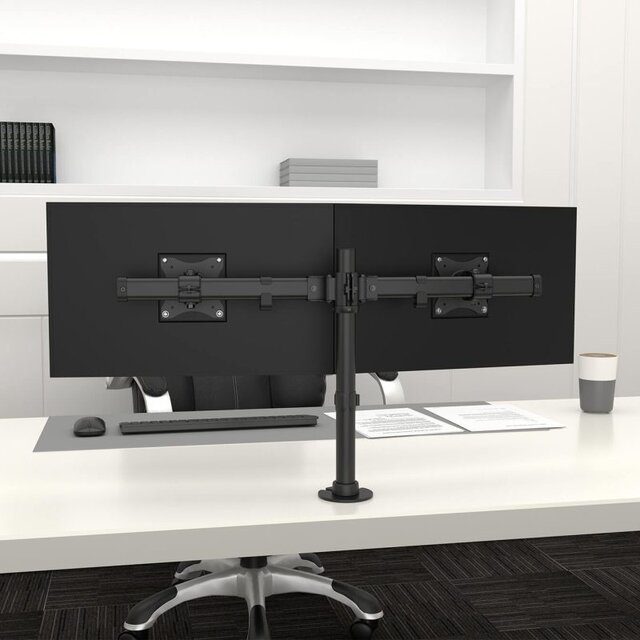 Monitorarm Voor 2 Beeldschermen Focus | Zwart
