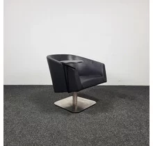 Zwart Leren Fauteuil - Draaibaar