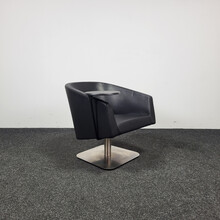 Zwart Leren Fauteuil - Draaibaar