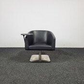 Zwart Leren Fauteuil - Draaibaar