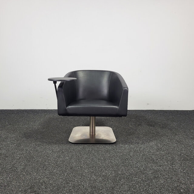 Zwart Leren Fauteuil - Draaibaar