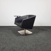 Zwart Leren Fauteuil - Draaibaar