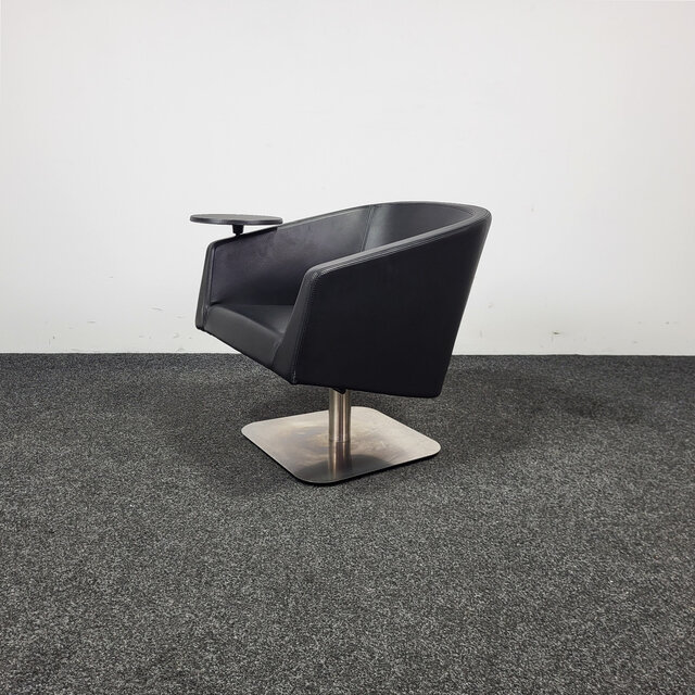 Zwart Leren Fauteuil - Draaibaar