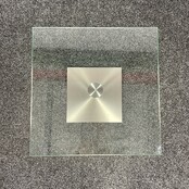 Glazen Bijzettafel - Stalen Onderstel | 40 x 40 cm