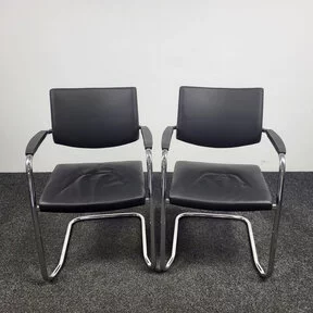 Zwart Slede Vergaderstoel (Set van 2)