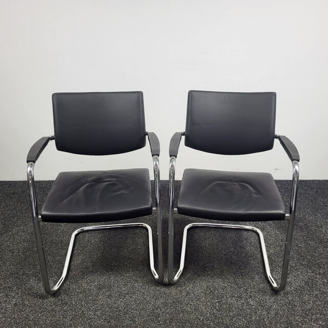 Zwart Slede Vergaderstoel (Set van 2) Zwart Slede Vergaderstoel (Set van 2)