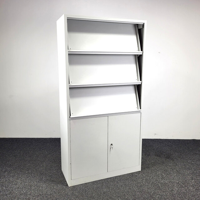 Grijze Folderkast - Metaal | 195 x 100 x 42 cm