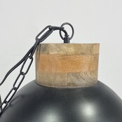 Zwarte Hanglamp Met Houten Detail | Ø 39,5 cm