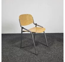 Eromes Houten Kantinestoel - Chroom Frame
