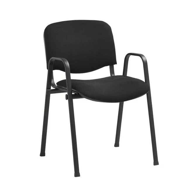 Iso Stoel met Armleggers - Zwart