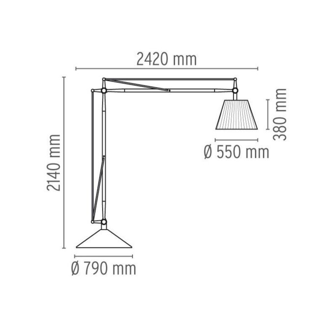 Flos Superarchimoon Vloerlamp - 214 cm hoog