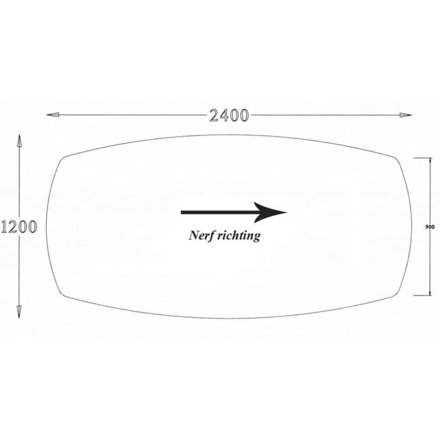 Vergadertafel - Midden Eiken Blad | 240 x 120 cm