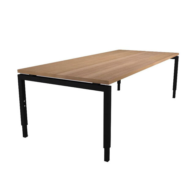 Vergadertafel Eco-Line | Zwart | Midden Eiken | 200 x 100 cm