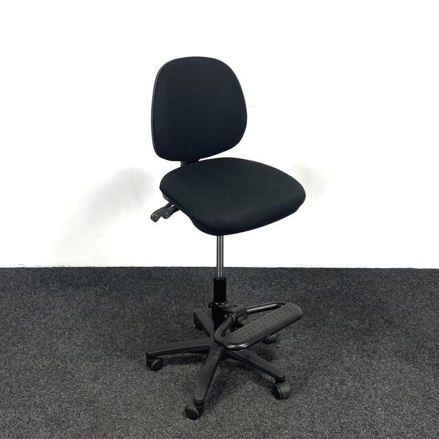 Zwarte Hoge Bureaustoel - Met Voetensteun