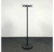 Staande Zwarte Kapstok - 24 Kunststof Haken
