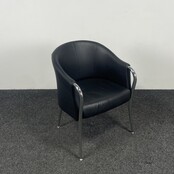 Zwarte Vergaderstoel - Chroom Onderstel