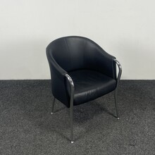 Zwarte Vergaderstoel - Chroom Onderstel